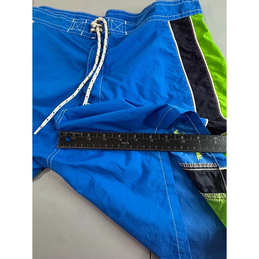 Polo Sport Swim Trunks Mens 34 Blue Colorblock Nylon Board Shorts EUC